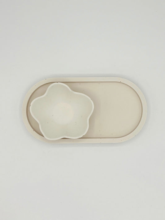 Oval Tray & Flower Dish Set